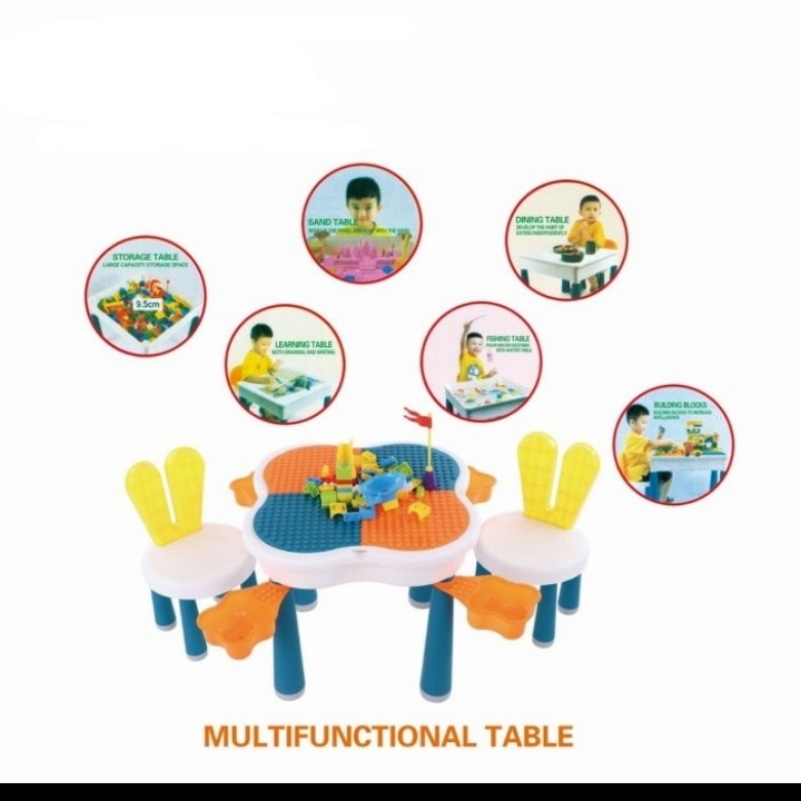 Set Meja Kursi Lego - Set Meja Multifungsi Kreatifitas Anak