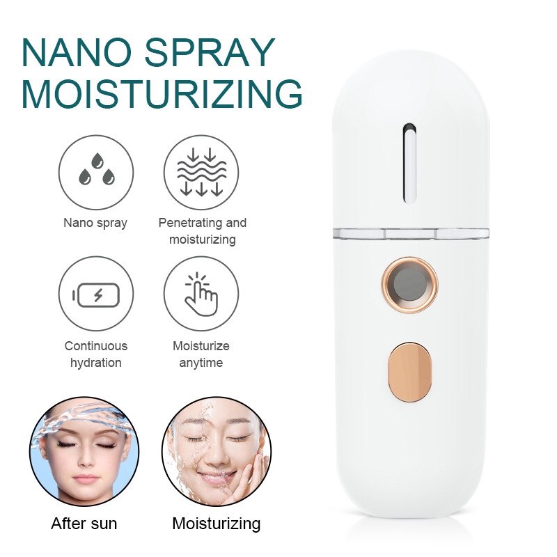 Nano Spray Pelembab Wajah Mini Portable Usb Mist Spray Rechargeable 30ml Untuk Perawatan Kulit