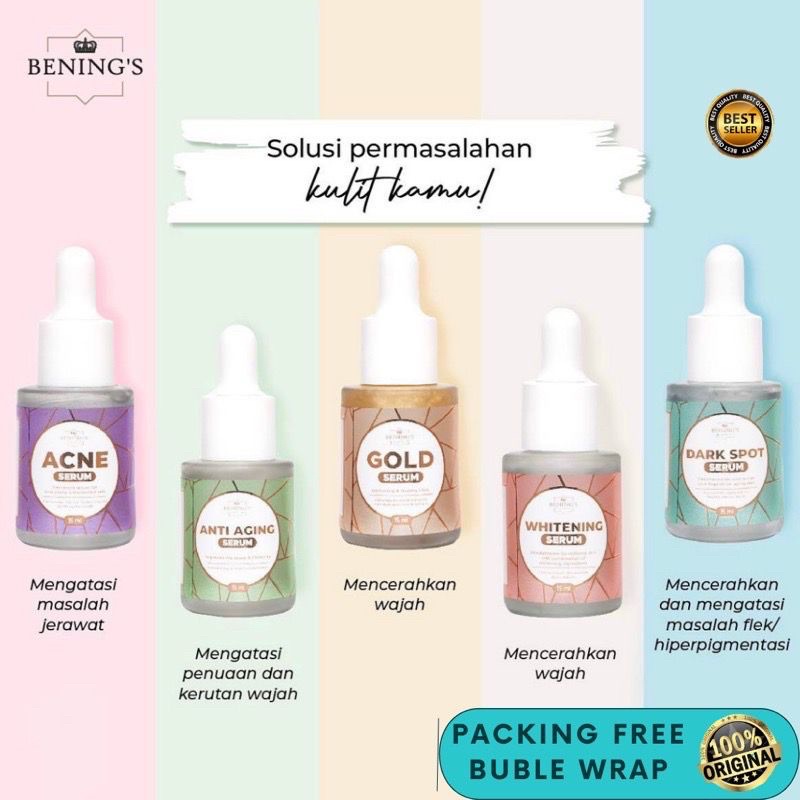BENING SKINCARE SERUM WHITENING / SERUM GOLD / SERUM ACNE / SERUM DARK SPOT / SERUM ANTI AGING