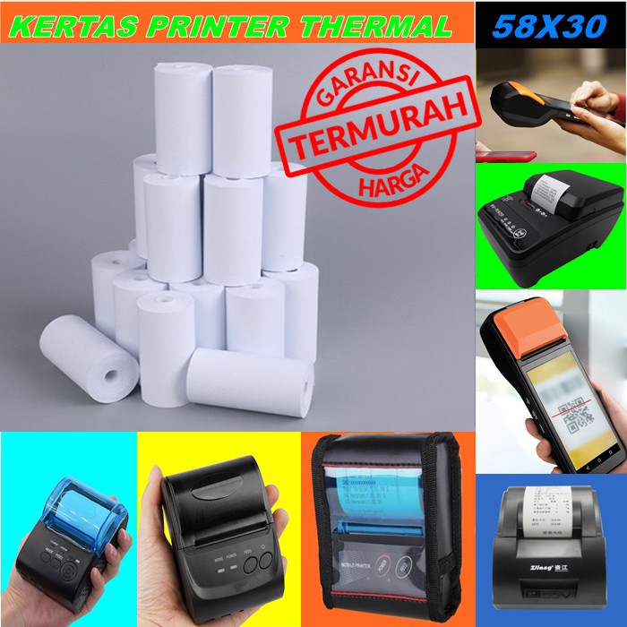 KERTAS THERMAL EDC PRINTER PORTABLE BLUETOOTH 57X30 Shopee Indonesia
