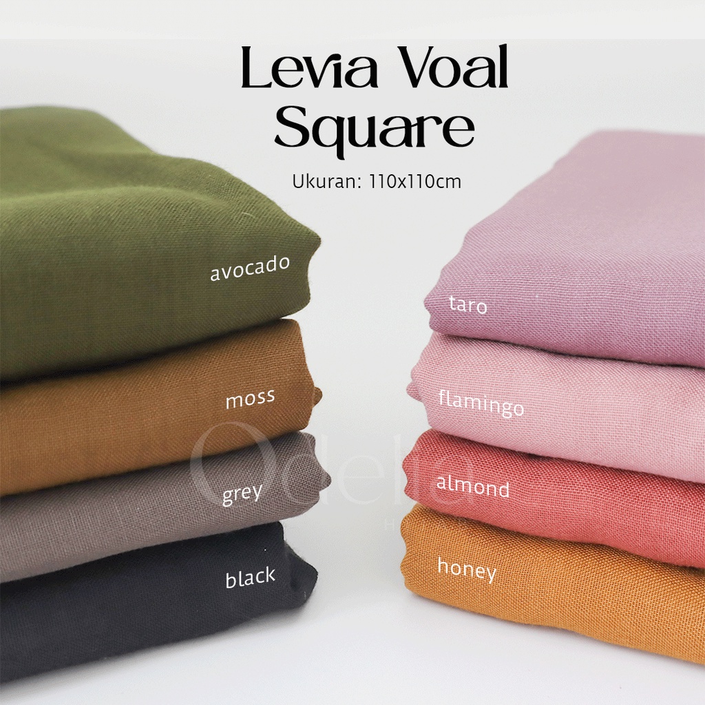 [99K 2 PCS] LEVIA VOAL HIJAB JAHIT TEPI ( HIJAB SEGIEMPAT ) - ODELIA HIJAB