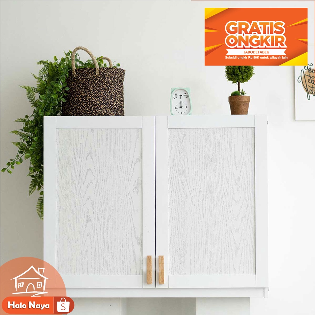 Kitchen Set Atas Dua Pintu Lemari Gantung Dapur Minimalis Putih Untuk Apartmen Dapur Mini HALO NAYA