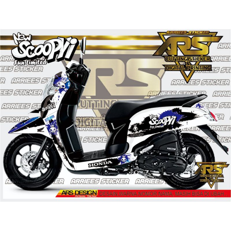 Decal Scoopy full body - Dekal Sticker Scoopy 2017 - 2020 full body