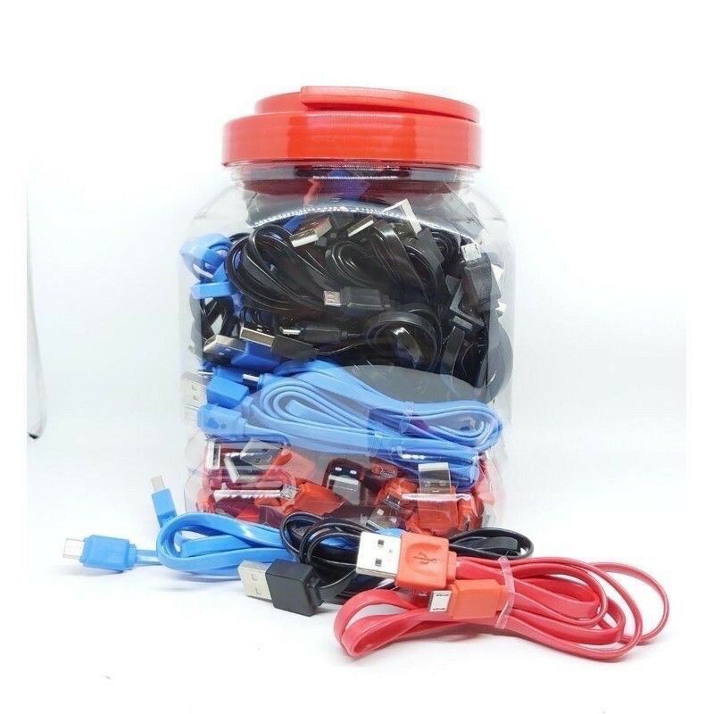 KABEL DATA bulat warna micro usb kwalitas bagus 50pcs free toples