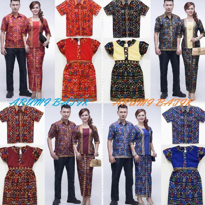 Diskon 25% Sarimbit Pasangan Couple Keluarga Seragam Setelan Batik 1873 Merah Xl