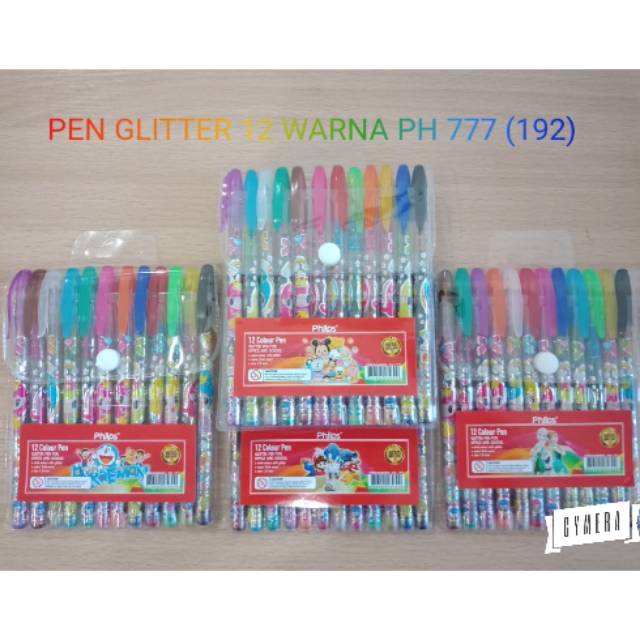 

Pen Glitter Philos 12 Warna