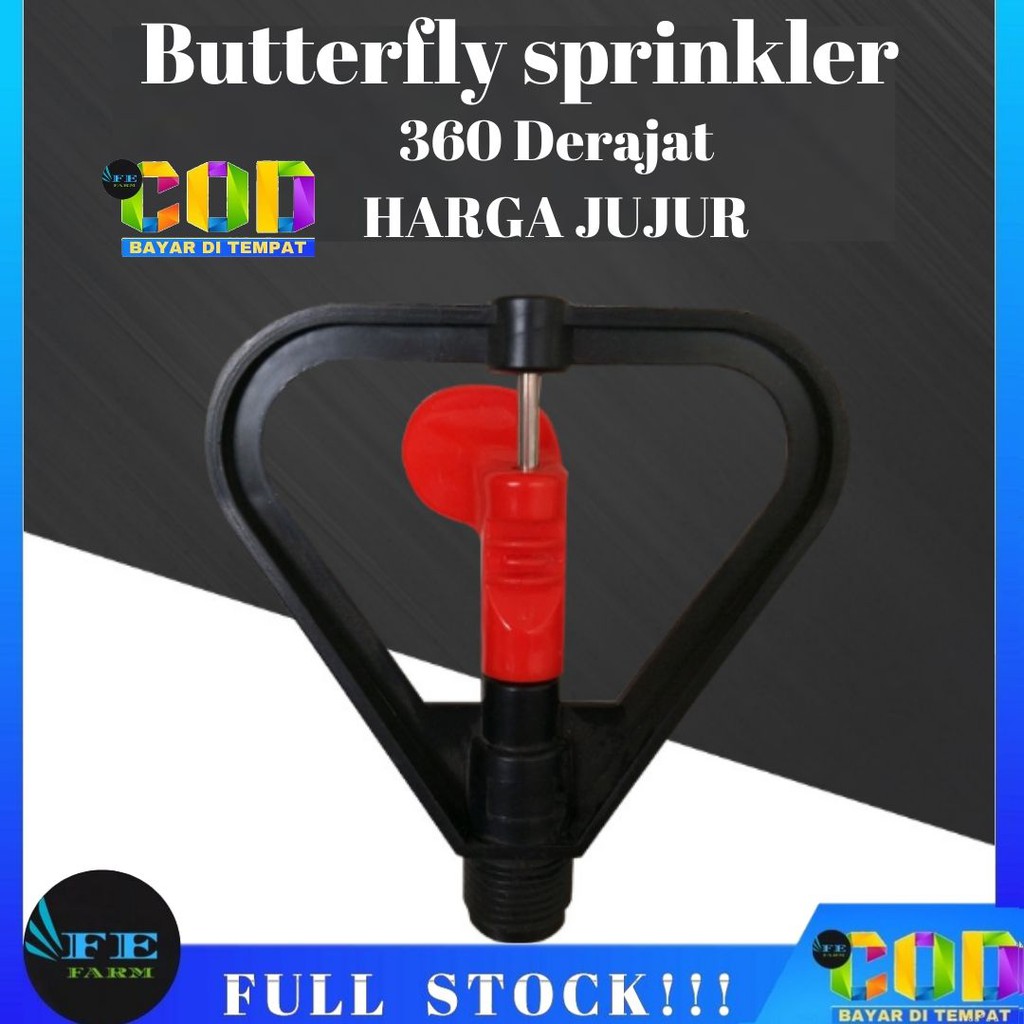 DN15 Sprinkler Irigasi Air Taman 360 Derajat Butterfly Sprinkler