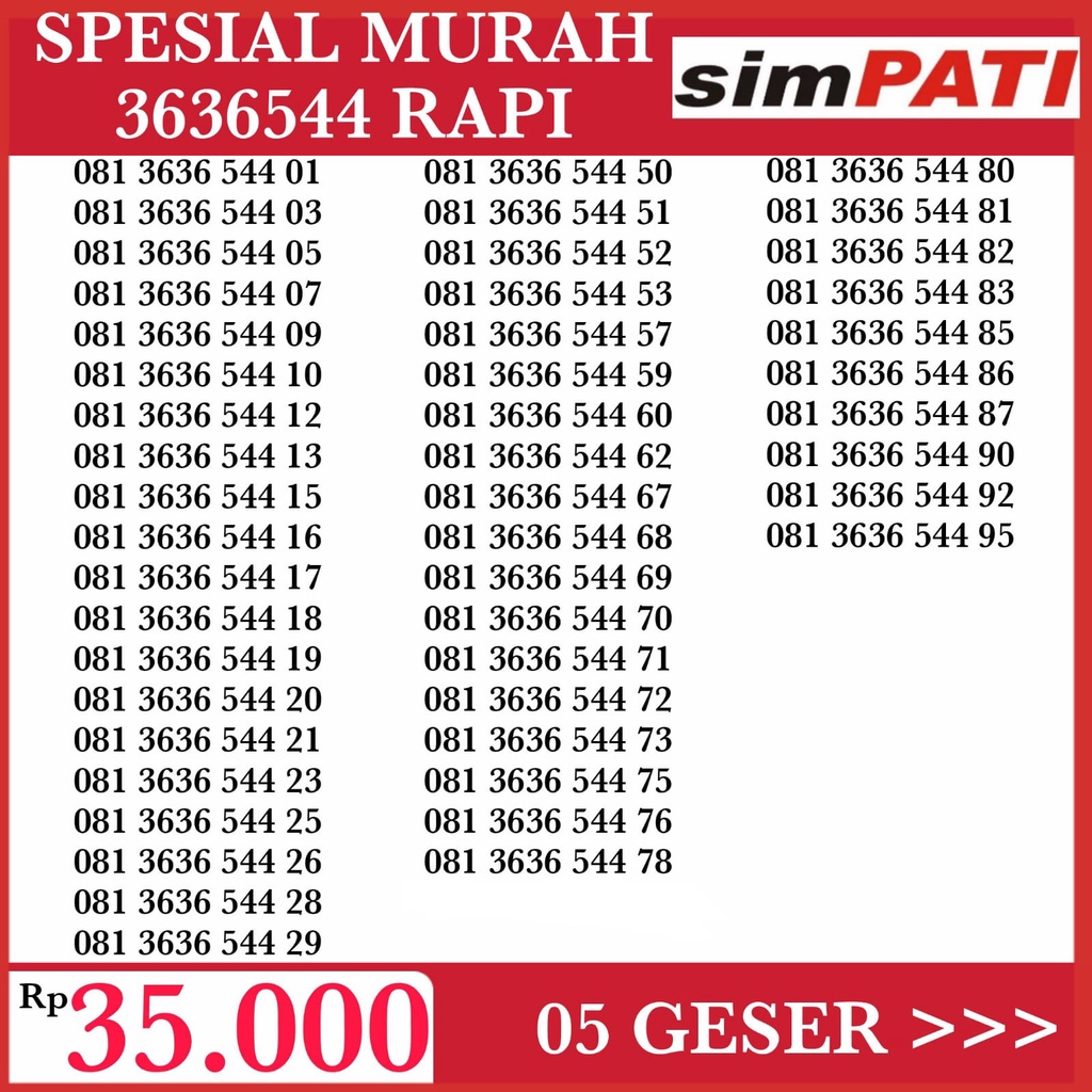 nomer cantik simpati