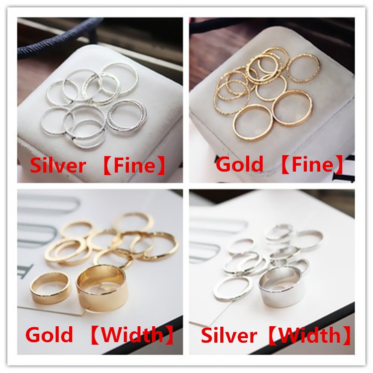 XiaoboACC 10Pcs/Set Ten Kits of Female Joint Rings / Tail Rings Cincin / Set Cincin