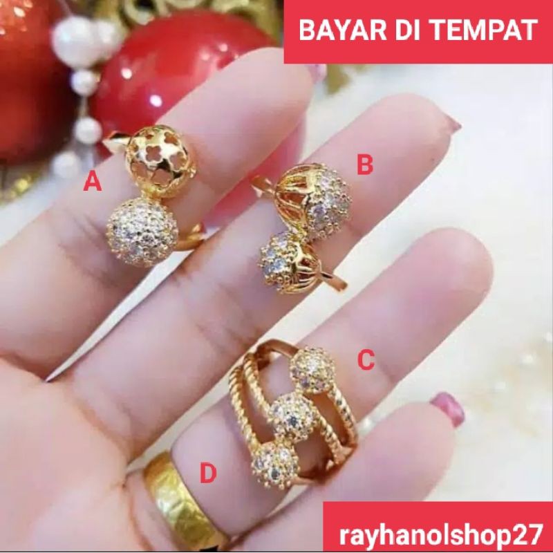 Xuping wanita Cincin permata lapis emas 22k gold motif pilihan