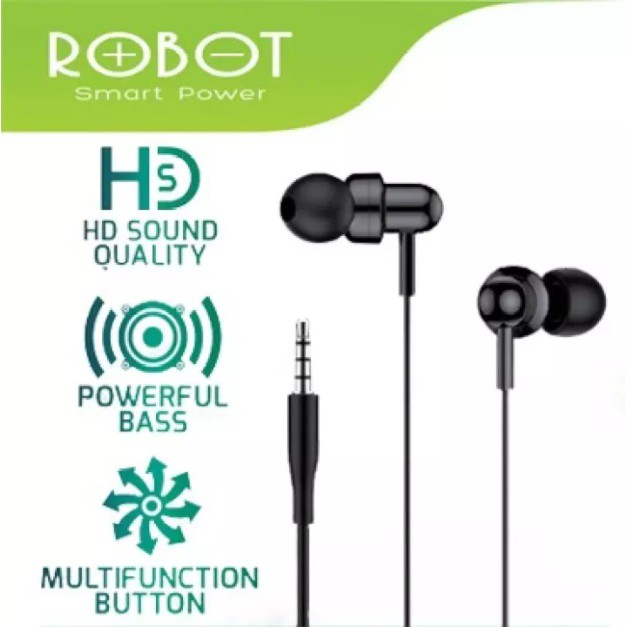 ROBOT RE20 RE 20 HEADSET EARPHONE HEADPHONE OBLIQUE IN-EAR DEEP BASS ULTRA LIGHT HP SMARTPHONE HP