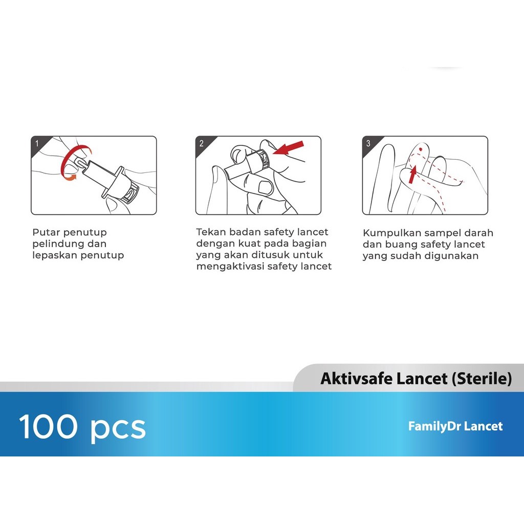 FamilyDR Blood Lancet familyDr Aktivsafe Lancet Sterile 50pcs