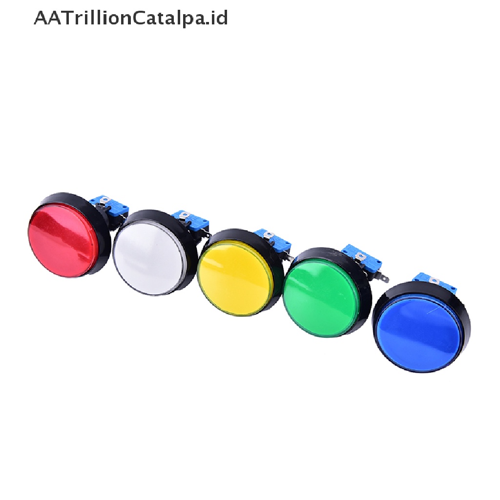 Aatrillioncatalpa 60mm Tombol Tekan Bulat Besar Dengan Lampu LED Untuk Game Arcade