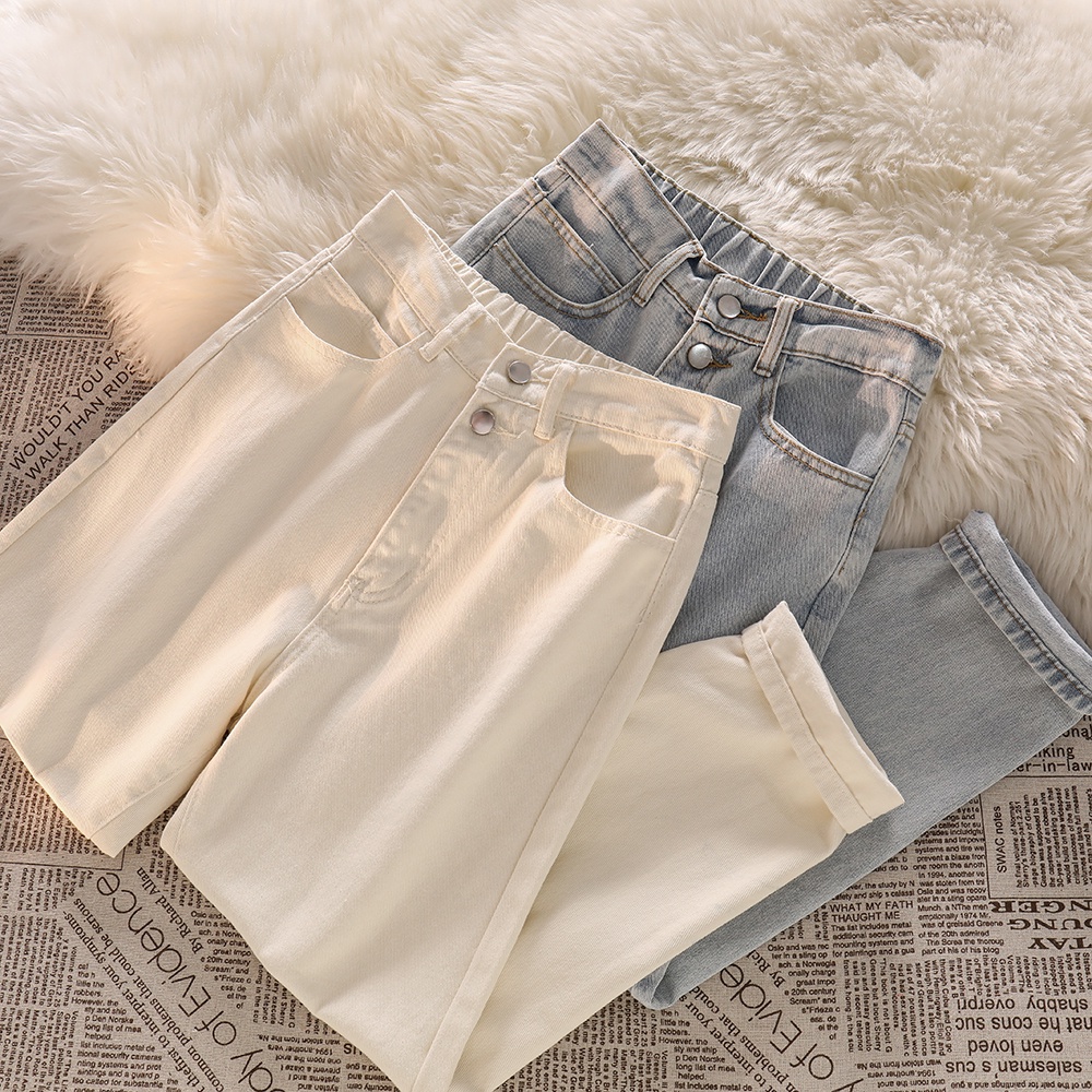 celana jeans wanita / celana jeans model terbaru / korean style / termurah kekinian/pinggang elastis（realpict）