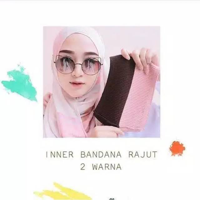 Bandana ciput rajut premium 2 warna anti pusing tebal rajutan by zellshop