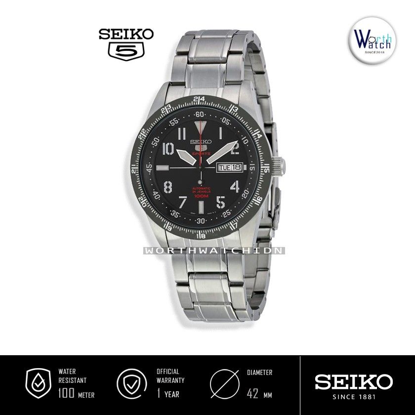 Jam Tangan Pria Otomatis Seiko 5 Sports Automatic Explorer Stainless Steel Original SRP-519-K1