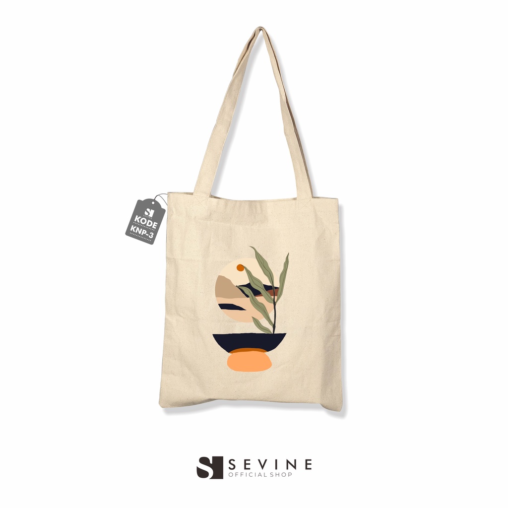 Sevine Totebag Kanvas Tas Wanita Fashion Tote Bag Laptop Motif Nordic - KNP3