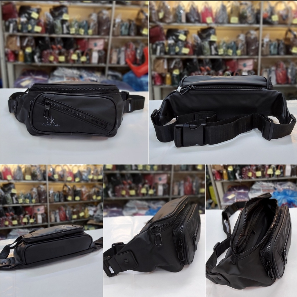 Waistbag import pria kulit elastis lentur dan empuk.