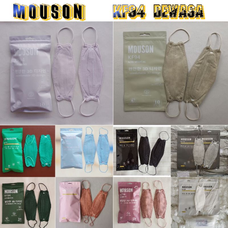 masker kf94 korea mouson mask warna isi 10pcs