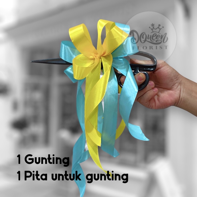 Pita dan Gunting untuk pita peresmian bahan pita satin