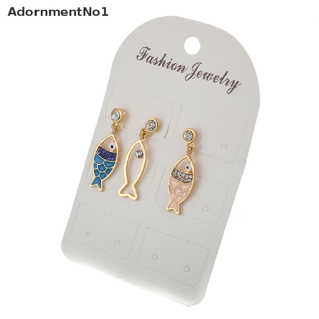 (AdornmentNo1) 3pcs / Set Anting Tusuk Gantung Desain Ikan Laut Hias Kristal Gaya Bohemian Untuk Wanita