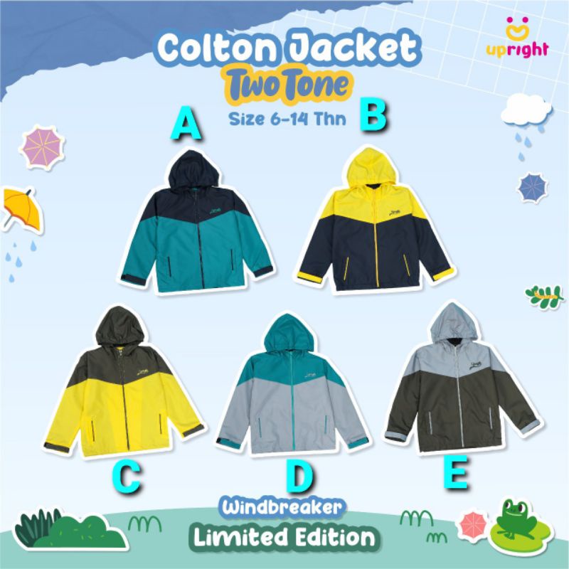 PO KILAT‼️‼️JAKET UPRIGHT/COLTON JACKET TWO TONE UPRIGHT/JAKET ANAK/JAKET SIZE 5-12T