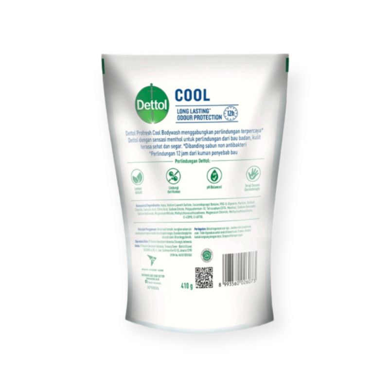 Dettol Bodywash Anti Bakteri Cool Refill 410gr