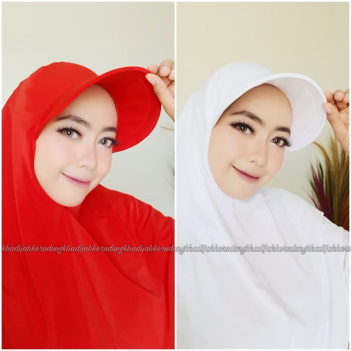 Jilbab Olahraga Sport topi merah putih Merah Hijab BEST SELLER Premium Kerudung Murah Fashion Muslim