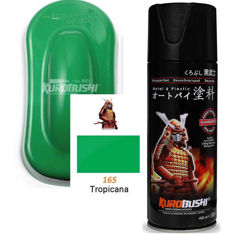 Samurai Paint Kurobushi Standard Colours Cat Semprot Pilox Pilok 165 Tropicana / Green / HIjau Tua (400ml)