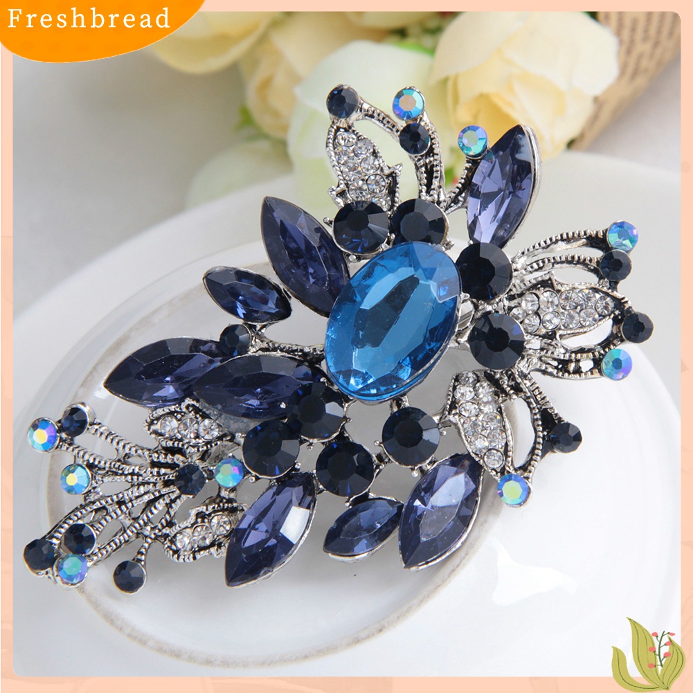 [ TERLARIS]Women's Flower Shape Alloy Glass Clothes Sweater Scarf Brooch Pin Jewelry Gift