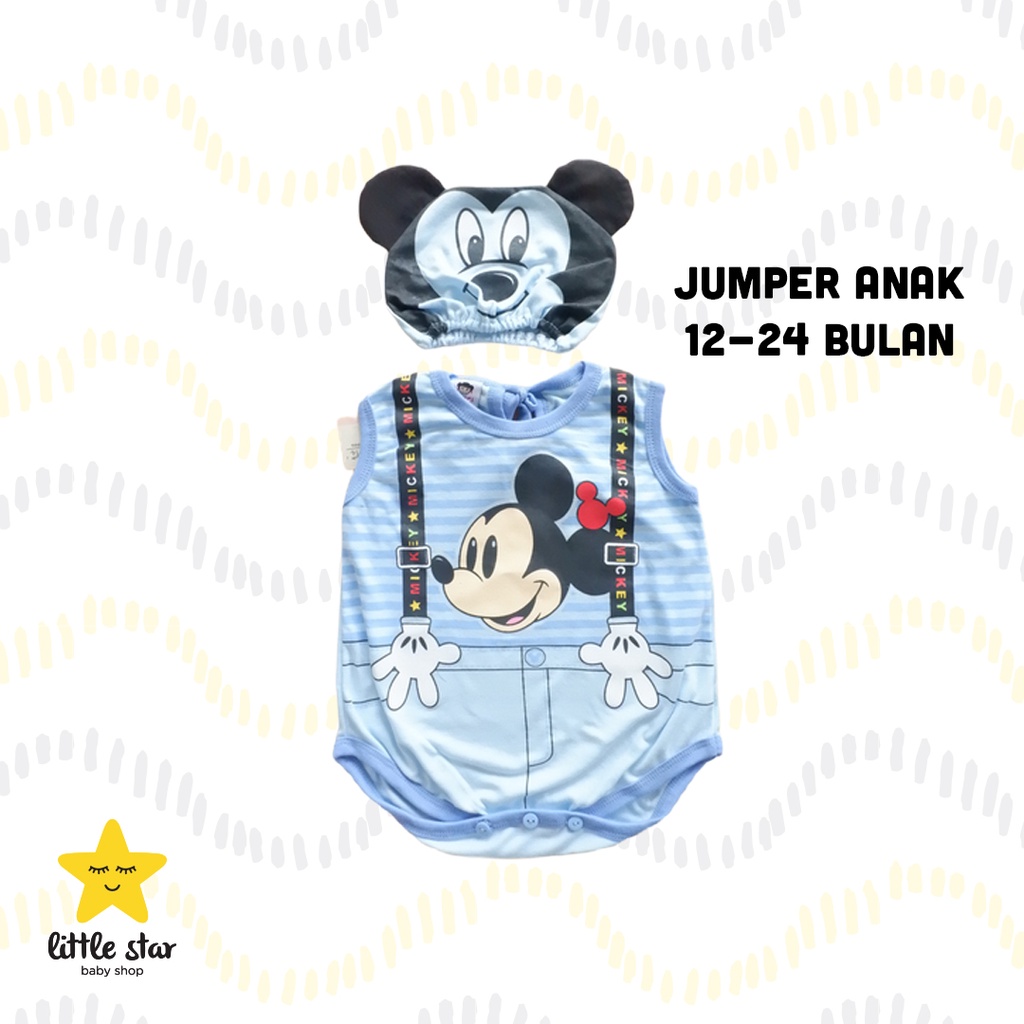 Oyuki Setelan Jumper Topi Anak Bayi Cewek Cowok | Hansop Mickey Mouse Disney