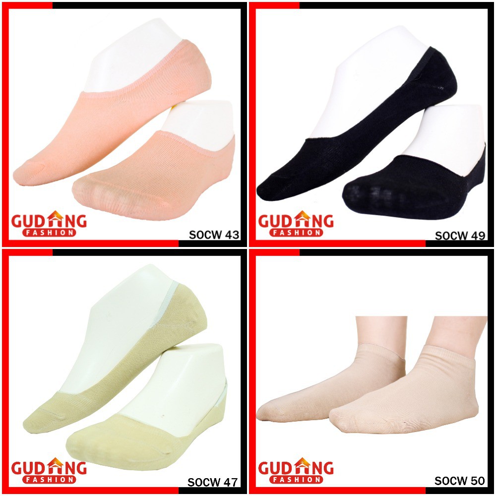 Kaos Kaki Pendek Wanita Tapak / Invisible Sock dan Semata Kaki / Ankle - Katun (COMB)