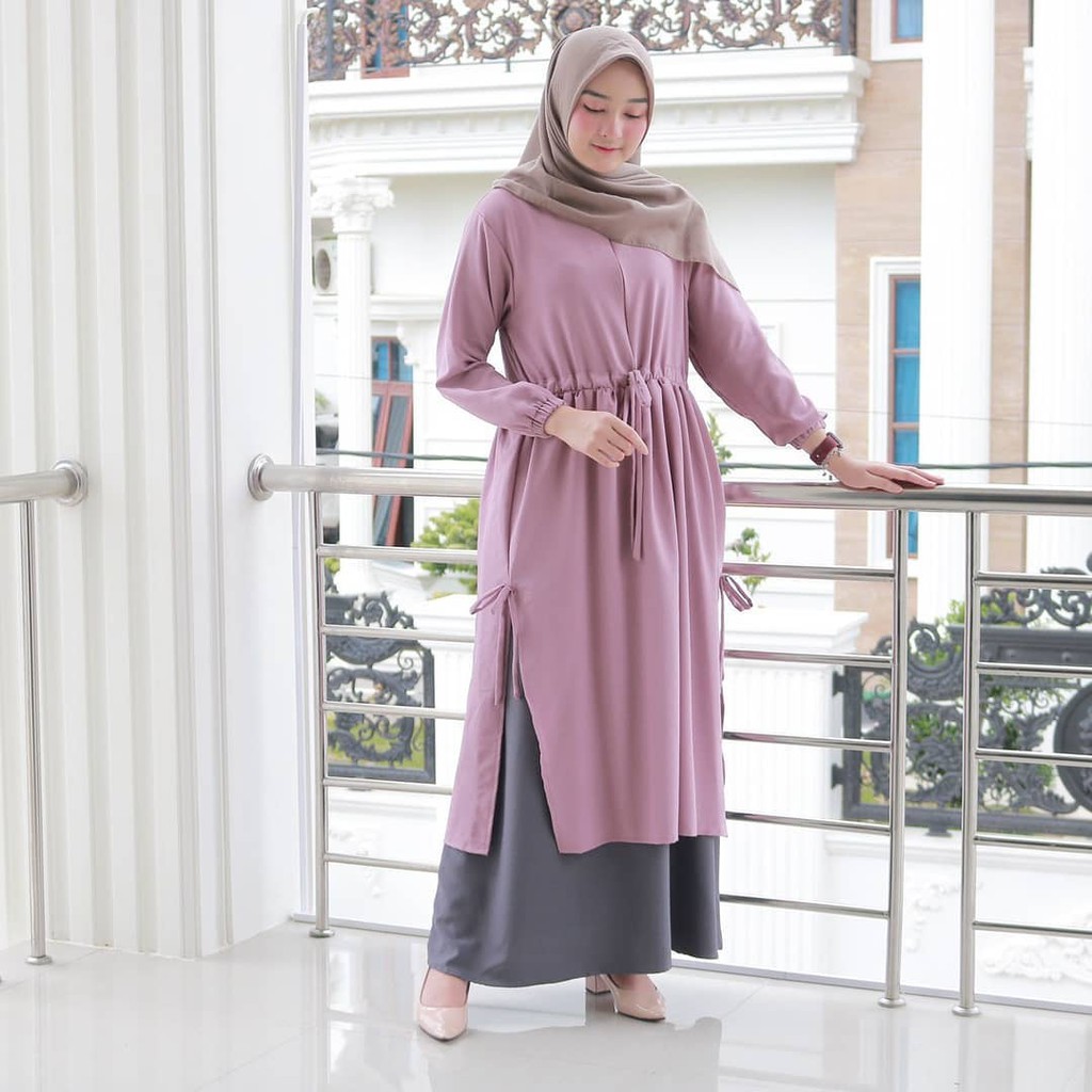 Baju Gamis Wanita Terbaru Amelia Dress Kondangan Muslim Hellolady.official Gamiswanita Gamishitam Gamisputih / Gamis - DKX111-3