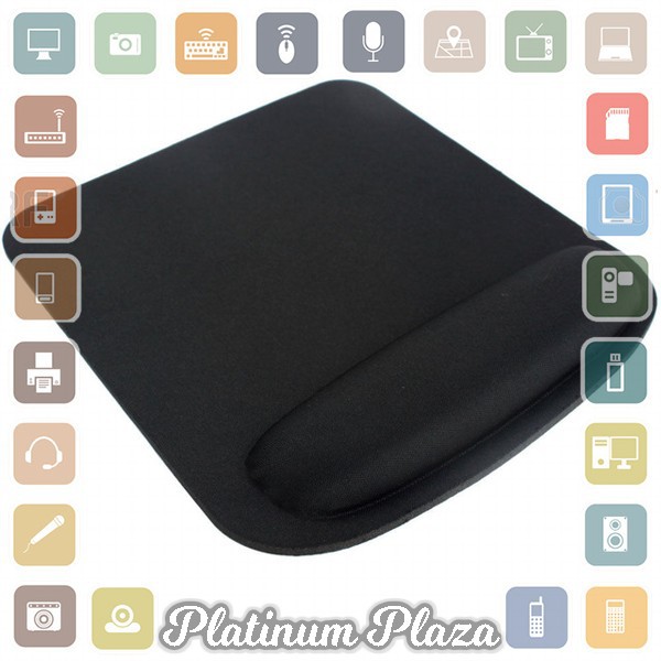 NeoStar Square Gel Wrist Rest Mouse Pad - MP24 - Black`EU1B3F-