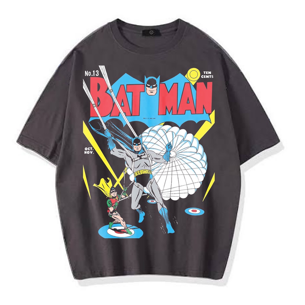 KAOS OVERSIZE BATMAN VINTAGE TEE ( DARK GREY T-SHIRT )