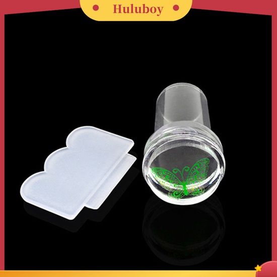 Huluboy Huluboy♡ 2pcs Stamper Scraper Mini Transparan Untuk Transfer Gambar Nail Art Manicure DIY
