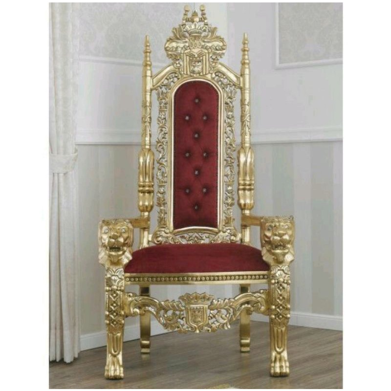 kursi raja ukiran singa