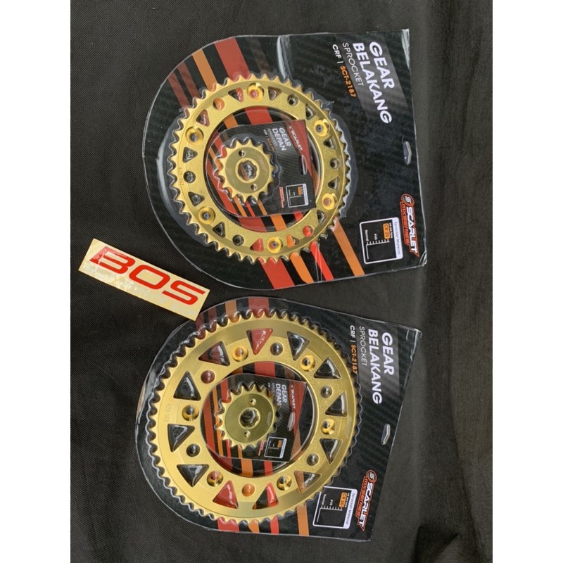 Gear Set Depan Belakang Crf 150 Gear set depan belakang scarlet crf 150