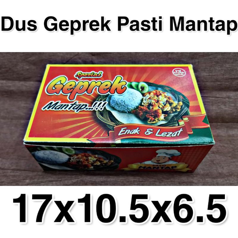 Jual Dus Geprek Pasti Mantap 17x10 5x6 5 Kardus Geprek Dus Ayam