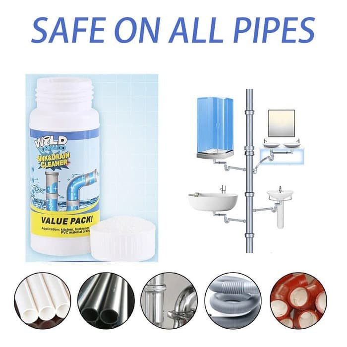 GSPRO3 Pembersih Pelancar Saluran Air Pipa Toilet Wastafel Penghilang Bau Anti Sumbat GSPRO3