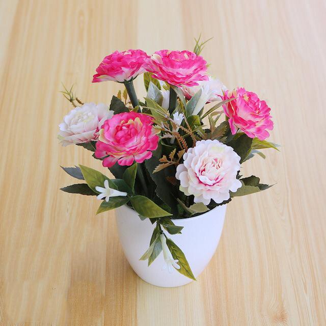 COD BUNGA PLASTIK BUNGA PAJANGAN IMITASI BUNGA ARTIFISIAL BUNGA MAWAR PEONY TANAMAN HIAS BP8838-PINK