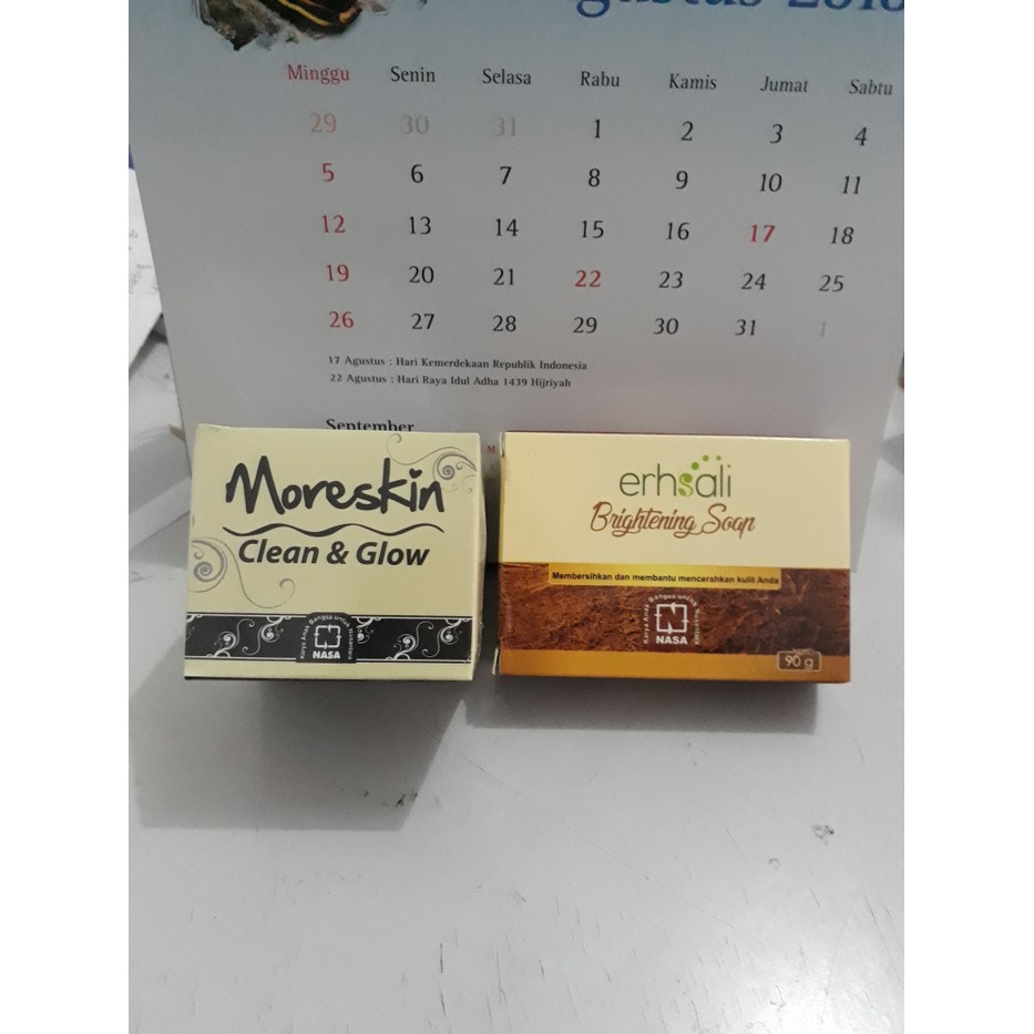 Paket glowing nasa / moreskin clean & glow / moreskin clean and glow