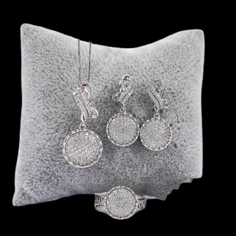 Set Perhiasan Replika Berlian Set Replika Berlian Lapis Emas Set Perhiasan Replika Berlian Eropa Tah