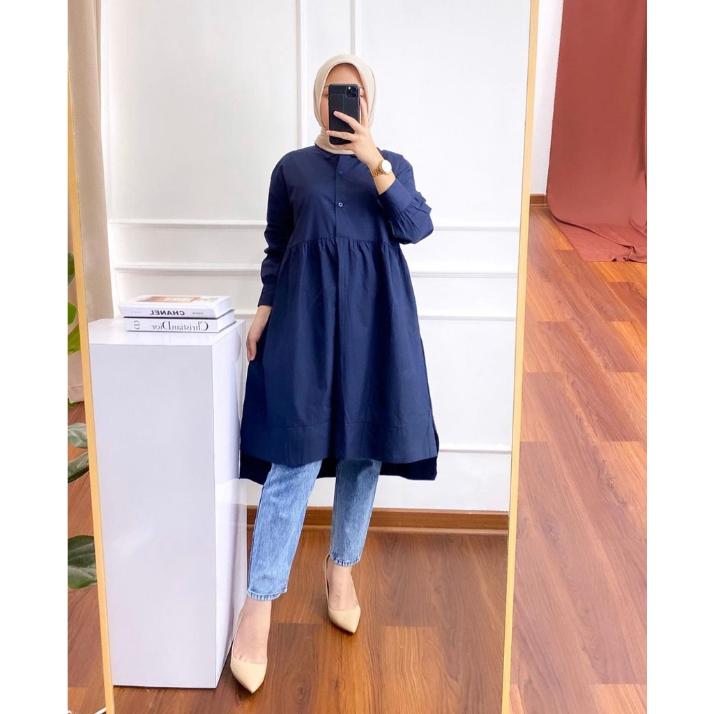 ZOLA TUNIK KATUN POPLIN POLOS / LONG TUNIK POLOS / TUNIK KATUN JUMBO BUSUI / TUNIC POLOS / LONG TUNI