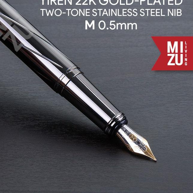 

Hadir Terkini MIZU NERA Fountain Pen 22K Gold-Plated Stainless Steel Iridium Nib M