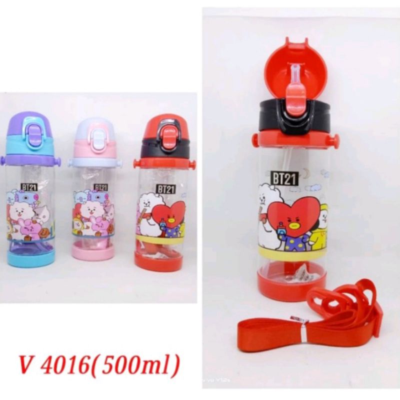 Botol minum BTS BT21 500 ml, 650 ml / Botol minum sedotan BTS BT21