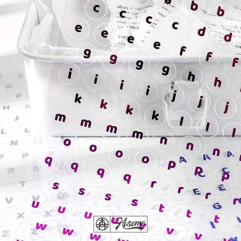 

[PRODUK W7LWU] sticker letter tulisan huruf - untuk binder 3ring journal diy - bahan transparan [thehanscorner] 8R7