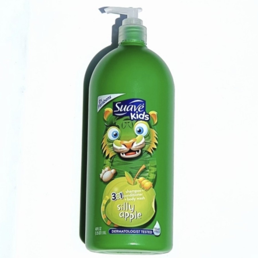 SUAVE Kids 3 In 1 Shampoo, Conditioner, Body Wash - Silly Apple (1.18L)