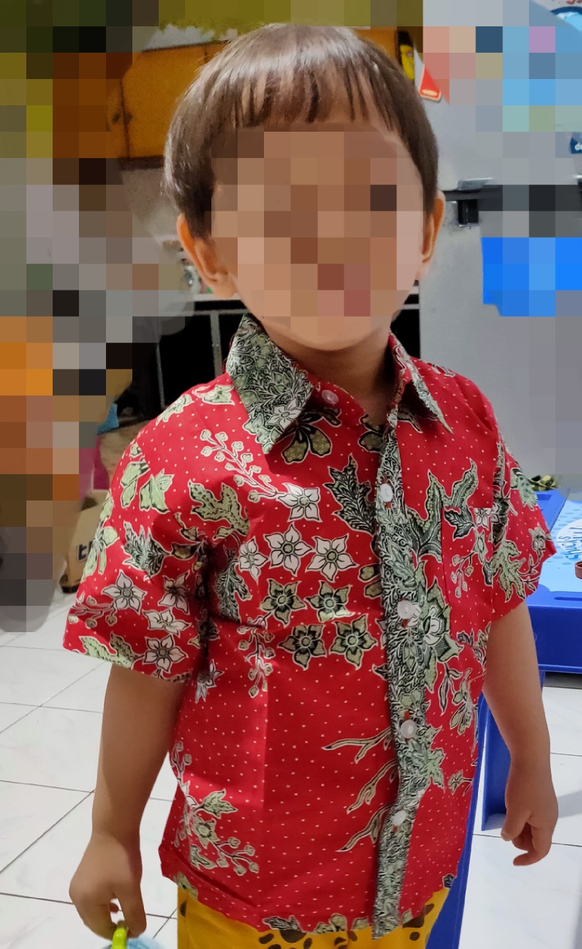 Qnunbatik Batik Keluarga/family Dress Wanita Kd Melati Dasar Warna Merah