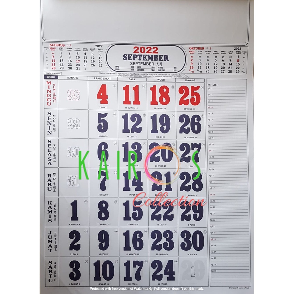 Kalender Kerja Besar 2022